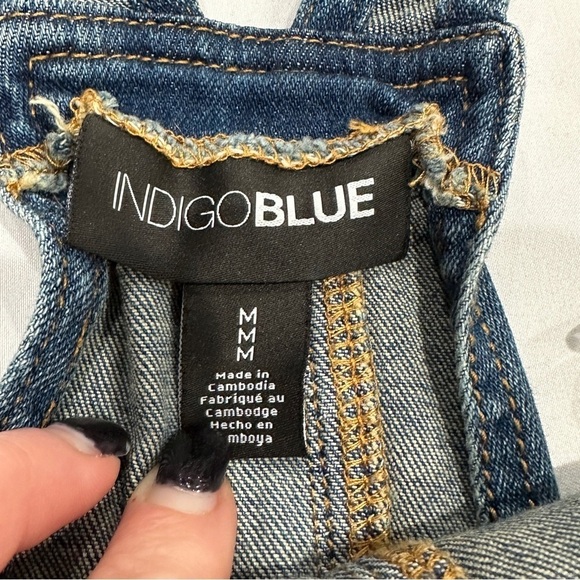 Motherhood Maternity Indigo Blue Stretchy Jean Overalls - Picture 4 of 9
